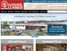 Tablet Screenshot of ganahllumber.com